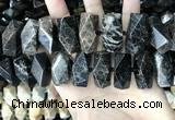 CAA3718 13*26mm - 15*30mm faceted nuggets chrysanthemum agate beads