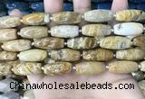 CAA3720 15.5 inches 9*22mm - 11*25mm rice chrysanthemum agate beads