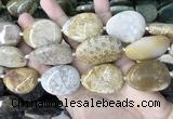 CAA3724 25*35mm - 30*40mm freeform chrysanthemum agate beads