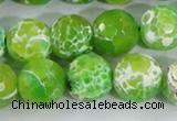 CAA373 15.5 inches 14mm faceted round fire crackle agate beads