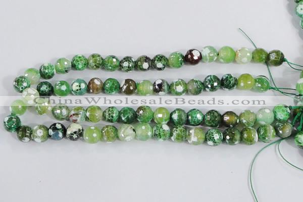 CAA375 15.5 inches 8mm faceted round fire crackle agate beads