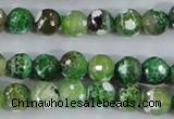 CAA376 15.5 inches 10mm faceted round fire crackle agate beads