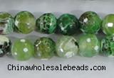CAA378 15.5 inches 14mm faceted round fire crackle agate beads