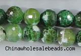 CAA379 15.5 inches 16mm faceted round fire crackle agate beads