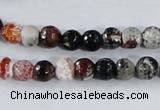 CAA383 15.5 inches 6mm faceted round fire crackle agate beads