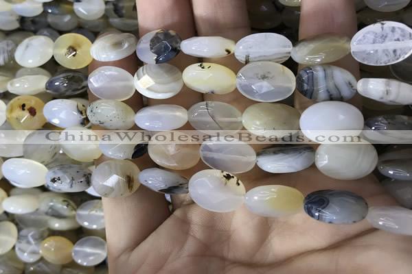 CAA3834 15.5 inches 10*14mm faceted oval montana agate beads