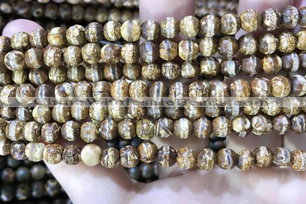 CAA3840 15 inches 6mm round tibetan agate beads wholesale