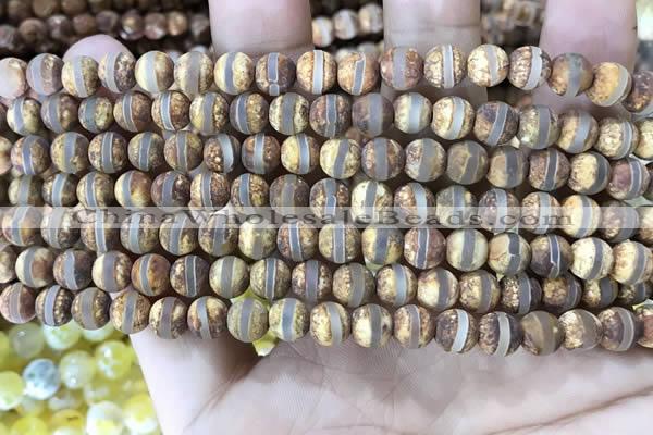 CAA3841 15 inches 6mm round tibetan agate beads wholesale