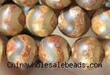 CAA3855 15 inches 8mm round tibetan agate beads wholesale