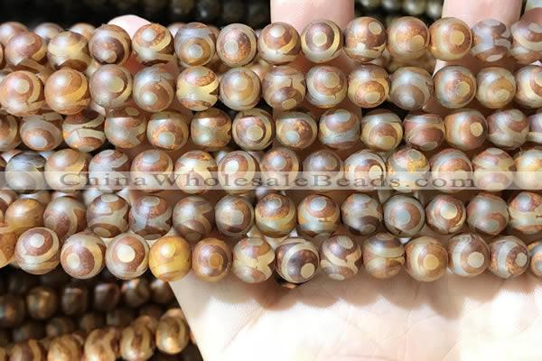 CAA3856 15 inches 8mm round tibetan agate beads wholesale