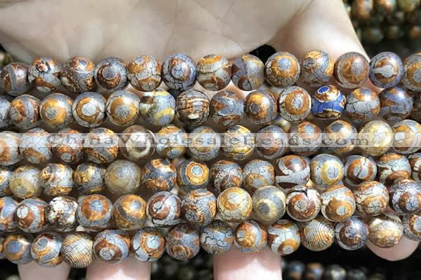 CAA3865 15 inches 8mm round tibetan agate beads wholesale