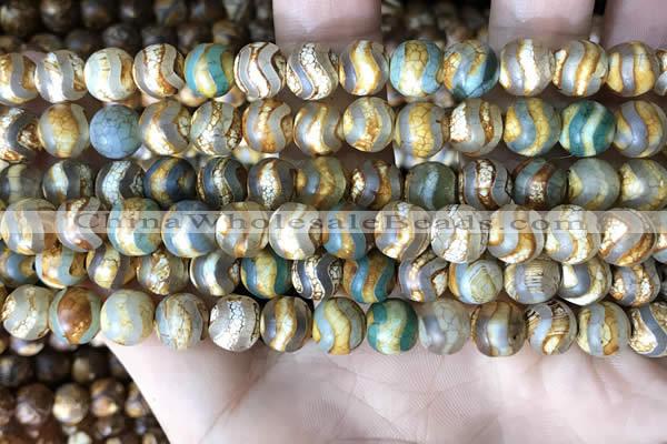 CAA3879 15 inches 8mm round tibetan agate beads wholesale