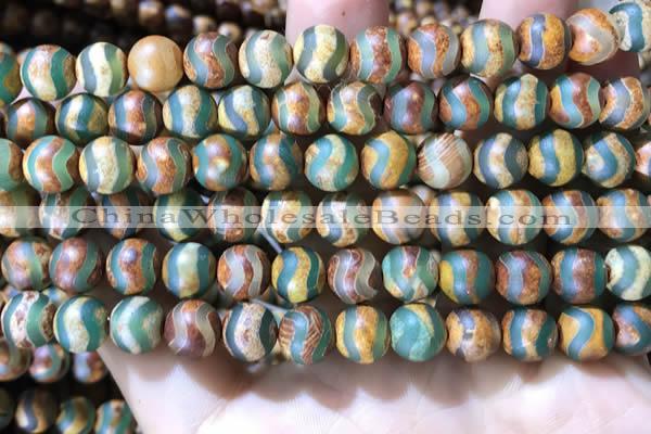 CAA3880 15 inches 8mm round tibetan agate beads wholesale