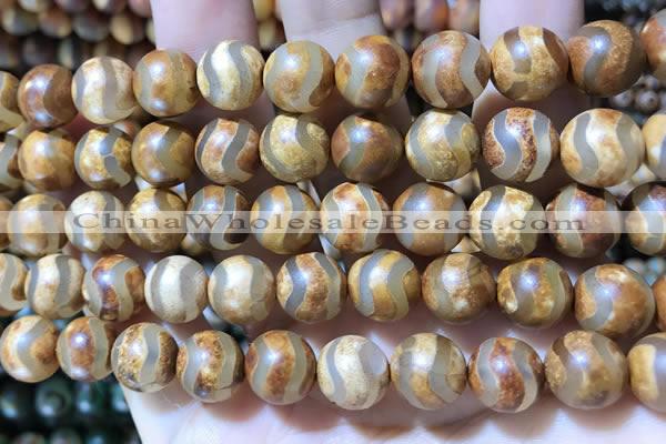 CAA3894 15 inches 10mm round tibetan agate beads wholesale