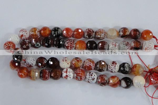 CAA390 15.5 inches 20mm faceted round fire crackle agate beads