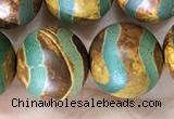 CAA3923 15 inches 12mm round tibetan agate beads wholesale