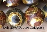 CAA3925 15 inches 12mm round tibetan agate beads wholesale