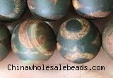 CAA3926 15 inches 12mm round tibetan agate beads wholesale