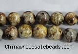 CAA394 15.5 inches 10mm round fire crackle agate beads wholesale