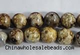 CAA395 15.5 inches 12mm round fire crackle agate beads wholesale