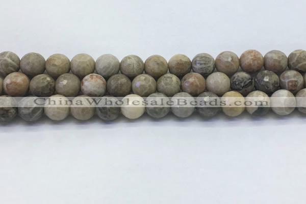 CAA3963 15.5 inches 10mm faceted round chrysanthemum agate beads