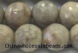 CAA3964 15.5 inches 12mm faceted round chrysanthemum agate beads