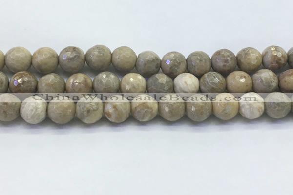 CAA3964 15.5 inches 12mm faceted round chrysanthemum agate beads