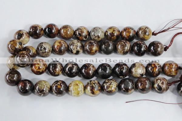 CAA399 15.5 inches 20mm round fire crackle agate beads wholesale