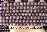 CAA4001 15.5 inches 6mm round purple crazy lace agate beads