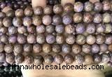 CAA4002 15.5 inches 8mm round purple crazy lace agate beads