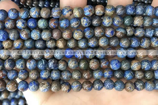 CAA4009 15.5 inches 6mm round blue crazy lace agate beads