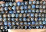 CAA4010 15.5 inches 8mm round blue crazy lace agate beads