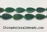 CAA4069 15.5 inches 30*50mm flat teardrop green agate gemstone beads