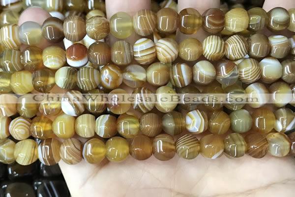 CAA4140 15.5 inches 8mm pumpkin line agate beads wholesale