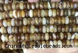 CAA4146 15.5 inches 5*10mm rondelle line agate beads wholesale