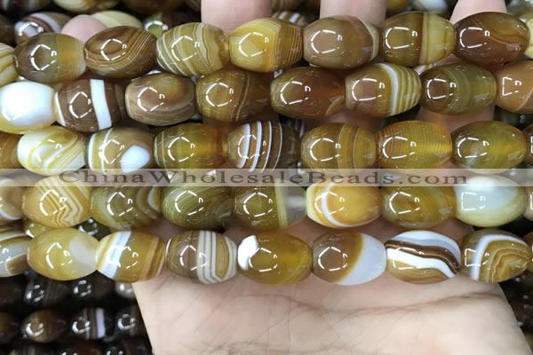 CAA4160 15.5 inches 12*16mm rice line agate beads wholesale