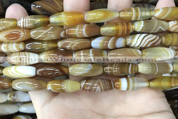 CAA4165 15.5 inches 8*20mm rice line agate beads wholesale
