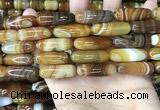 CAA4173 15.5 inches 10*30mm rice line agate beads wholesale