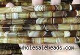 CAA4179 15.5 inches 8*16mm tube line agate beads wholesale