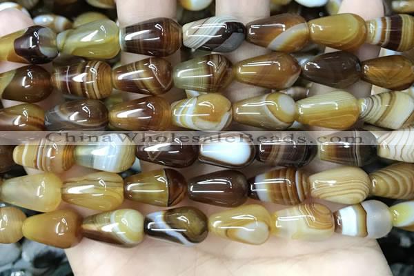 CAA4200 15.5 inches 10*16mm teardrop line agate gemstone beads