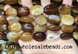 CAA4214 15.5 inches 15*20mm oval line agate beads wholesale