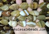 CAA4221 15.5 inches 18*25mm flat teardrop line agate beads wholesale