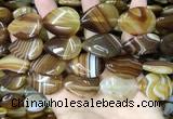 CAA4222 15.5 inches 22*30mm flat teardrop line agate beads wholesale