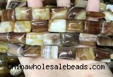 CAA4226 15.5 inches 13*18mm rectangle line agate beads wholesale