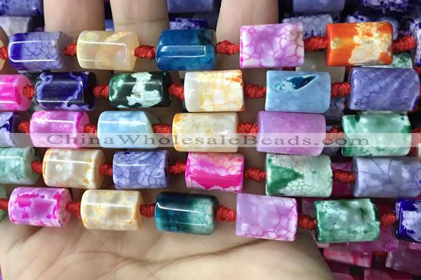 CAA4245 15.5 inches 10*14mm - 11*15mm tube dragon veins agate beads