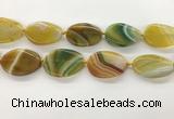 CAA4306 15.5 inches 32*40mm twisted oval line agate beads