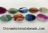 CAA4308 15.5 inches 30*40mm twisted oval line agate beads