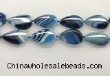 CAA4321 15.5 inches 30*40mm twisted oval line agate beads