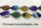 CAA4323 15.5 inches 30*40mm twisted oval line agate beads