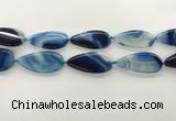 CAA4325 15.5 inches 25*50mm flat teardrop line agate beads